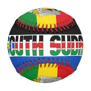 Pelota De Béisbol Bandera de Sudán del Sur y Patriótico del Escudo d