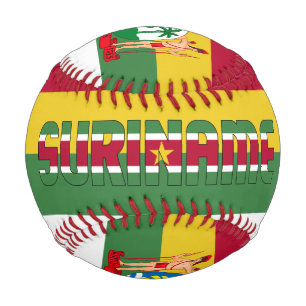 Pelota De Béisbol Bandera de Suriname y Patriótico del Escudo de Arm