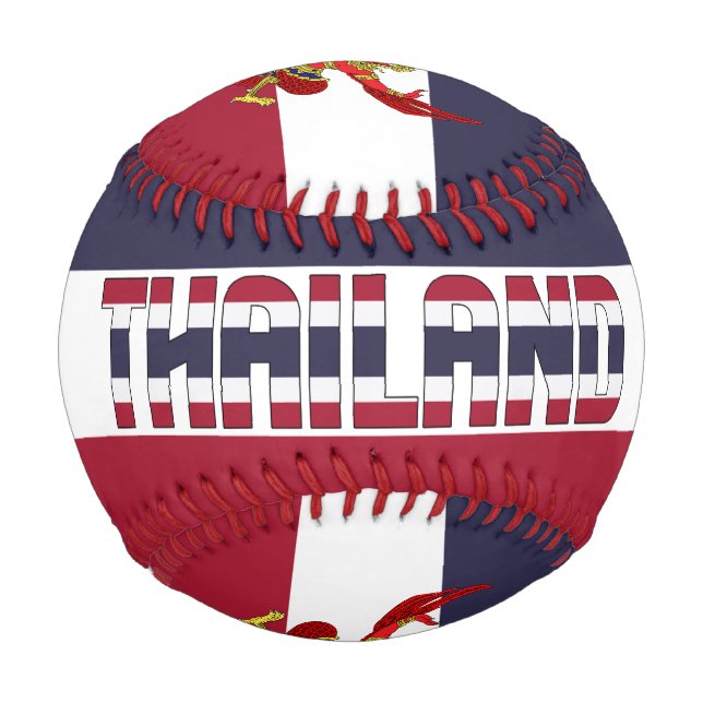 Pelota De Béisbol Bandera de Tailandia y Patriótico del Escudo de Ar (Anverso)