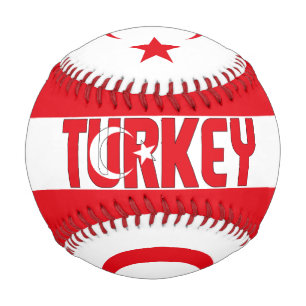 Pelota De Béisbol Bandera de Turquía y Escudo de Armas Patriótico