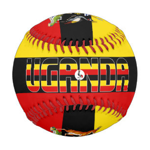 Pelota De Béisbol Bandera de Uganda y Patriótico del Escudo de Armas