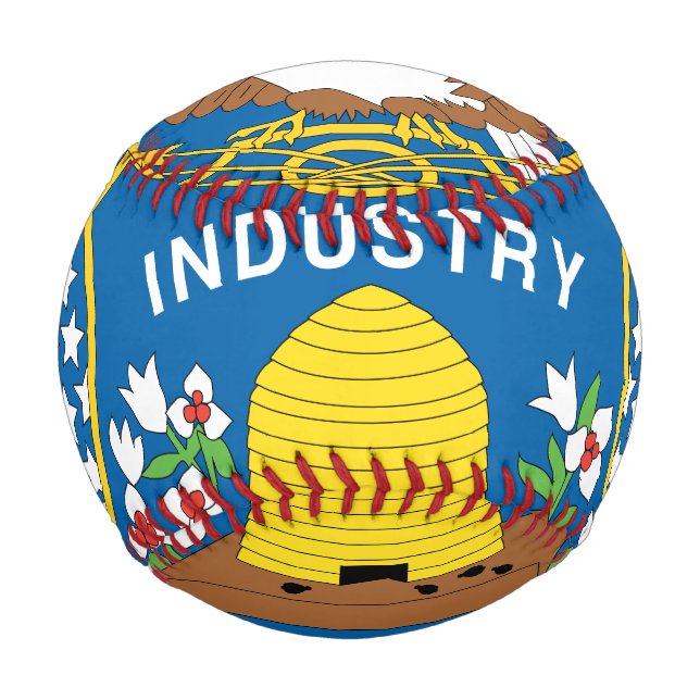 Pelota De Béisbol Bandera De Utah Béisbol (Anverso)