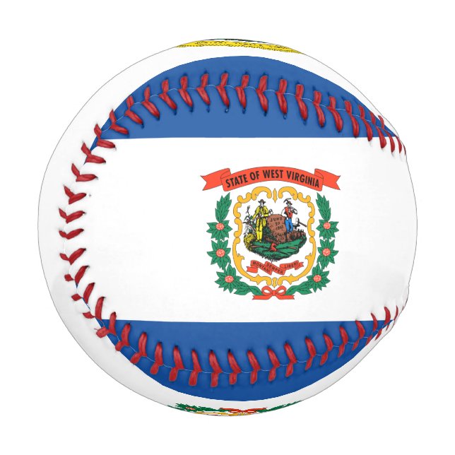 Pelota De Béisbol Bandera de Virginia Occidental (Anverso izquierdo)