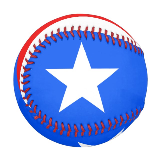Pelota De Béisbol Bandera del Béisbol de Puerto Rico (Anverso izquierdo)