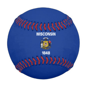 Pelota De Béisbol Bandera del Estado de Wisconsin