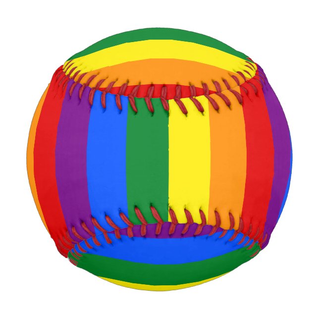 Pelota De Béisbol Bandera del Orgullo Gay Arcoiris (Anverso)