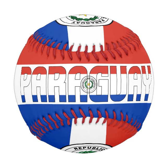 Pelota De Béisbol Bandera del Paraguay y Patriótico del Escudo de Ar (Anverso)