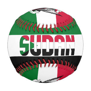 Pelota De Béisbol Bandera del Sudán y Patriótico del Escudo de Armas