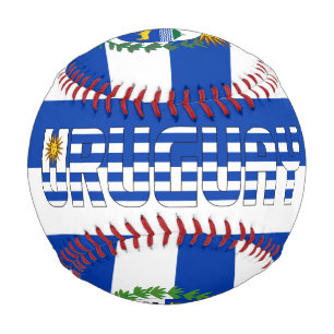 Pelota De Béisbol Bandera del Uruguay y Patriótico del Escudo de Arm
