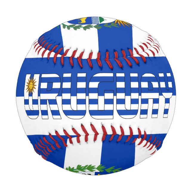 Pelota De Béisbol Bandera del Uruguay y Patriótico del Escudo de Arm (Anverso)