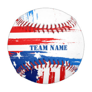 Pelota De Béisbol Bandera estadounidense abstracta y despreocupada