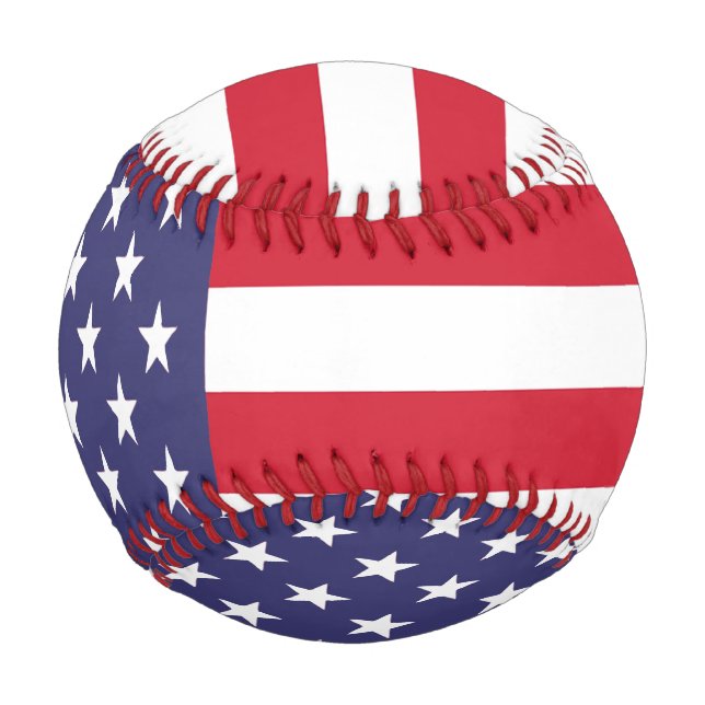 Pelota De Béisbol Bandera estadounidense de Estados Unidos (Anverso)