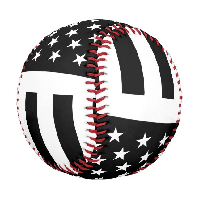 Pelota De Béisbol Bandera estadounidense negra y blanca del béisbol (Angular)
