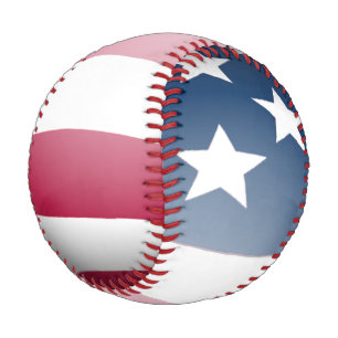 Pelota De Béisbol Bandera estadounidense patriótica divertida, blanc