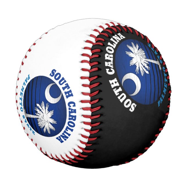 PELOTA DE BÉISBOL BANDERA ESTATAL DE CAROLINA PALMETTO DEL SUR (Angular)