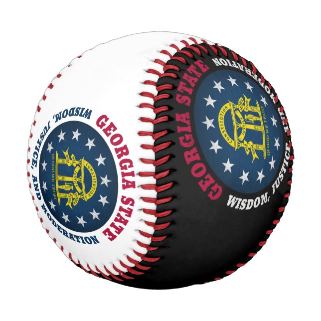 PELOTA DE BÉISBOL BANDERA ESTATAL DE GEORGIA PEACH (Angular)