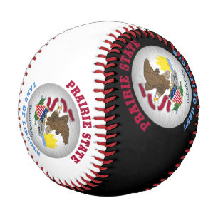 PELOTA DE BÉISBOL BANDERA ESTATAL DE ILLINOIS PRAIRIE
