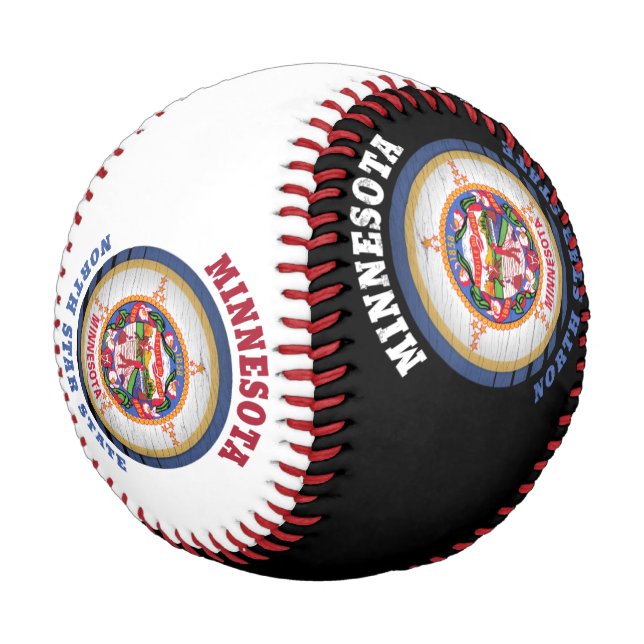 PELOTA DE BÉISBOL BANDERA ESTATAL DE MINNESOTA NORTE STAR (Angular)