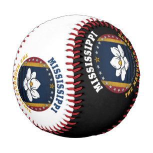 PELOTA DE BÉISBOL BANDERA ESTATAL DE MISSISSIPPI MAGNOLIA