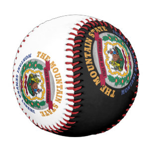 PELOTA DE BÉISBOL BANDERA ESTATAL DE MONTAÑA DE VIRGINIA OCCIDENTAL