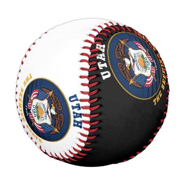 PELOTA DE BÉISBOL BANDERA ESTATAL DE UTAH BEEHIVE (Angular)