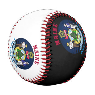 PELOTA DE BÉISBOL BANDERA ESTATAL DEL ÁRBOL MAINE