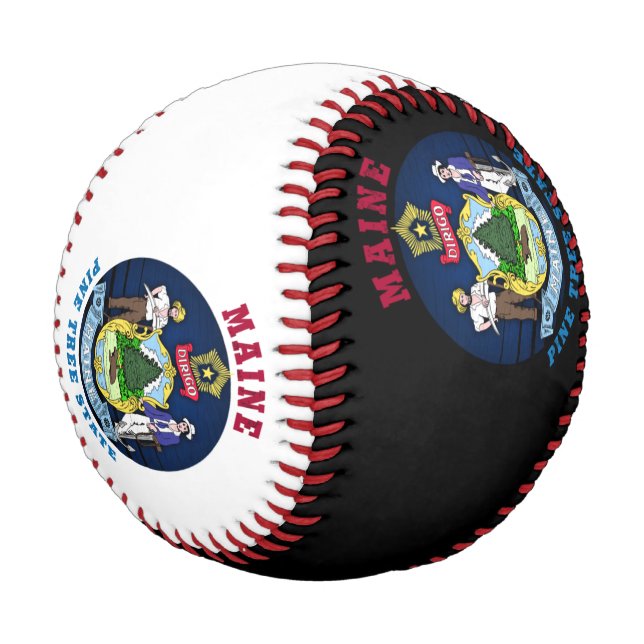 PELOTA DE BÉISBOL BANDERA ESTATAL DEL ÁRBOL MAINE (Angular)