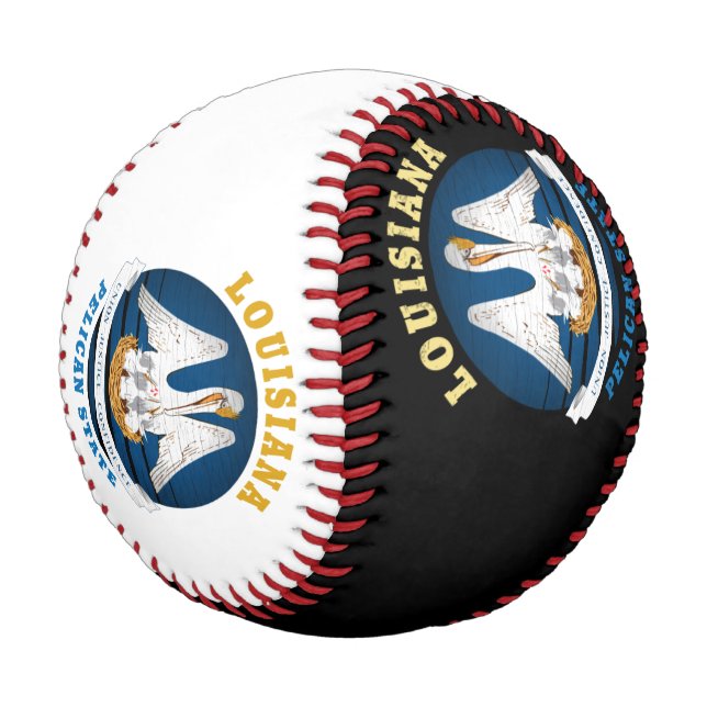 PELOTA DE BÉISBOL BANDERA ESTATAL LOUISIANA PELICANA (Angular)