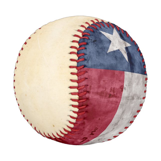 Pelota De Béisbol Bandera Estatal Weathered Vintage Texas (Angular)