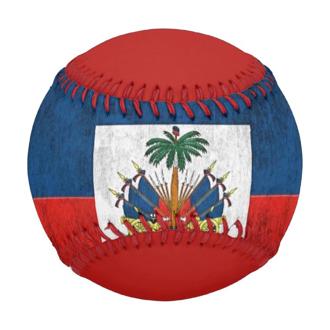 Pelota De Béisbol Bandera Grunge De Haití (Anverso)