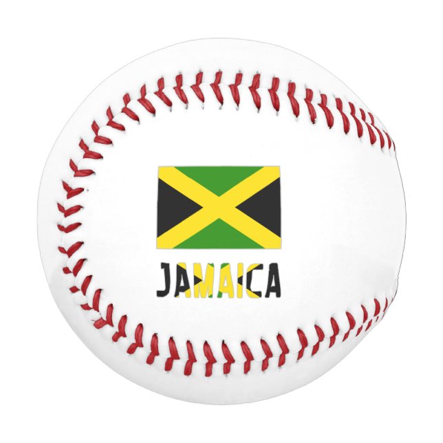 Pelota De Béisbol Bandera jamaiquina con tu nombre (Anverso izquierdo)