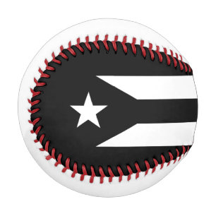 Pelota De Béisbol Bandera negra de Puerto Rico