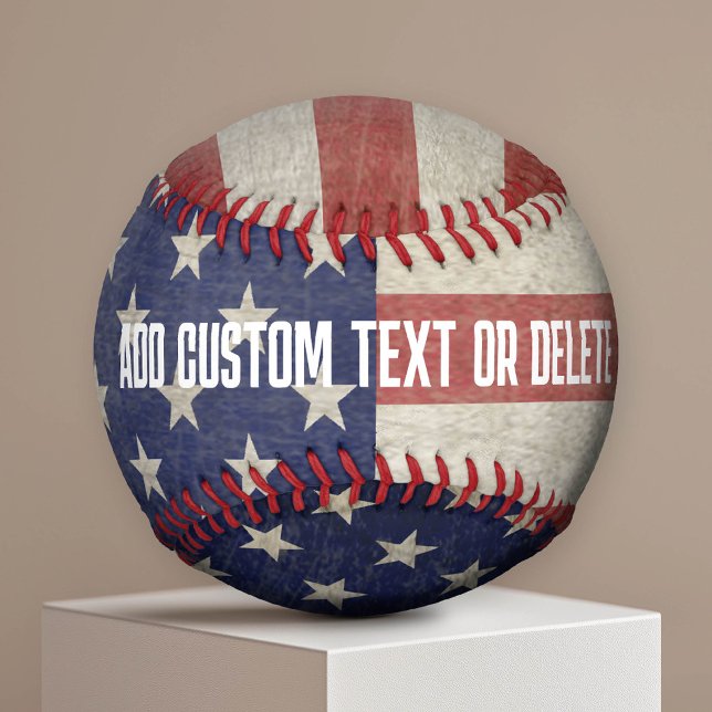 Pelota De Béisbol Bandera norteamericana deprimida y angustiada (Custom American Flag Baseball)