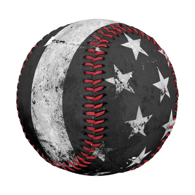 Pelota De Béisbol Bandera norteamericana negra y blanca (Angular)