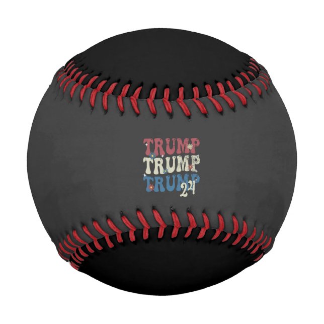 Pelota De Béisbol Bandera Patriótica Norteamericana Trump 2024 4 De  (Anverso)