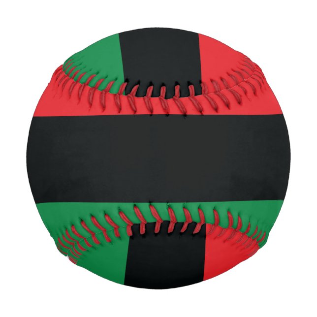 Pelota De Béisbol Bandera roja, negra y verde (Anverso)