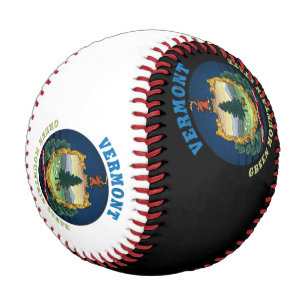 PELOTA DE BÉISBOL BANDERA VERMONT VERDE MONTAÑA ESTATAL