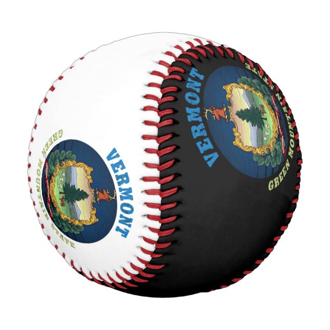 PELOTA DE BÉISBOL BANDERA VERMONT VERDE MONTAÑA ESTATAL (Angular)