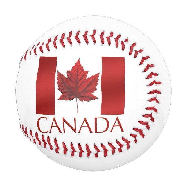 Pelota De Béisbol Banderas de Canadá y Baseballs (Anverso derecho)