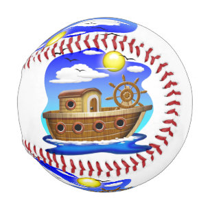 Pelota De Béisbol Barco Pesquero Dibujo Animado