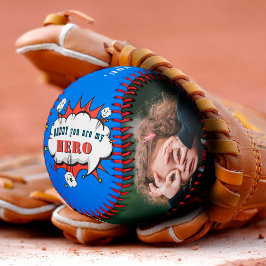 Pelota De Béisbol Base de foto del Día del Padre Daddy Héroe Superhé