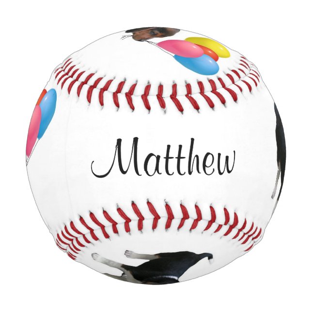 Pelota De Béisbol Beagle Puppy Nombre Personalizado Cumpleaños Béisb (Anverso)