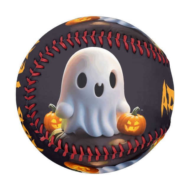 Pelota De Béisbol Bebé Fantasma Típico personaje de Halloween (Anverso izquierdo)