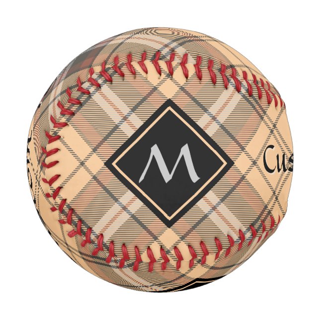Pelota De Béisbol Beige y tartán marrón (Anverso izquierdo)