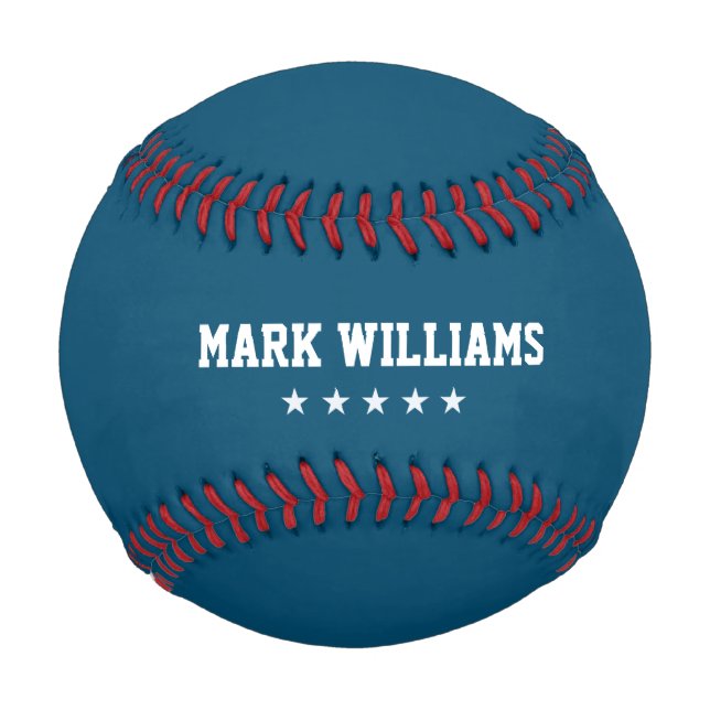 Pelota De Béisbol Béisbol azul personalizado (Reverso)