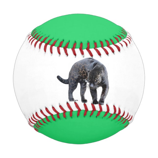 Pelota De Béisbol Béisbol blanco y verde de Jaguar Diablo (Anverso)