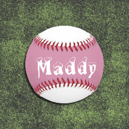 Pelota De Béisbol Béisbol chica personalizado rosa y blanco