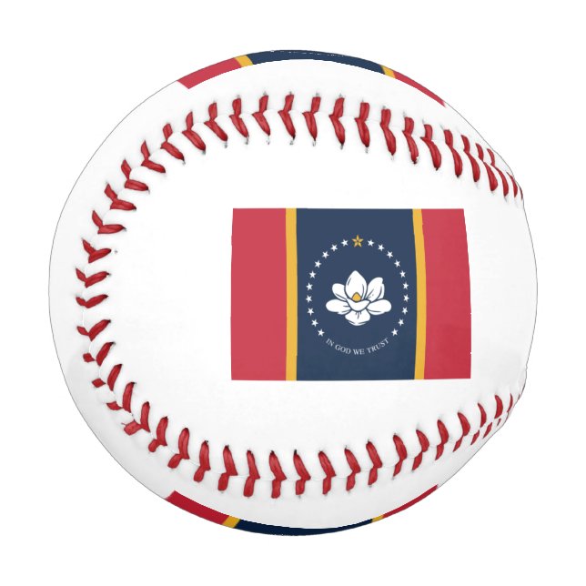 Pelota De Béisbol Béisbol con bandera de Misisipi (Anverso izquierdo)