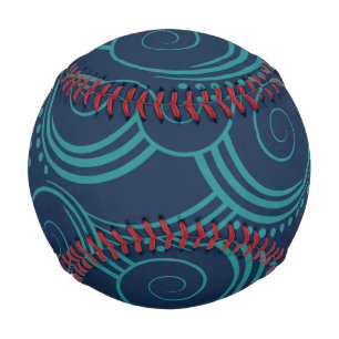 Pelota De Béisbol Béisbol de Blue Ocean Swirls