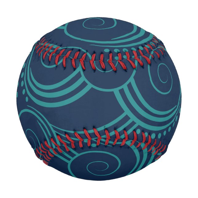 Pelota De Béisbol Béisbol de Blue Ocean Swirls (Anverso)